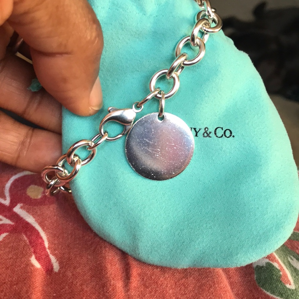 Tiffany round tag charm bracelet  silver - Picture 5 of 5